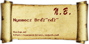 Nyemecz Brúnó névjegykártya